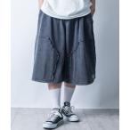 スウェットパンツ ジャージ double knee wide sweat shorts/ダブルニー ワイド スウェット ハーフパンツ メンズ レディー