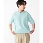 セーター ニット SHIPS_「手洗い可能」リネン バスケット ニット Tシャツ メンズ