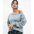 トレーナー スウェット One-shoulder fleece sweat top / ワンショル裏毛スウェットトップス レディース