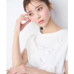 tシャツ フラワーモチーフTシャツ レディース