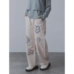 パンツ 花スプレープリントパンツ レディース