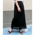 スカート 「＆soiree」シャーリングロングスカート