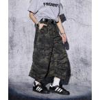 カーゴパンツ EFFECTION // multi camouflage pattern wide cargo cropped pants「マルチ カ