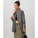 ブラウス シャツ 「春夏も着やすい軽めデニム」ハーフスリーブデニムシャツ レディース