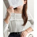 tシャツ 程よい肌見せ、ヘルシースタイル。オフショルリボンカットプルオーバー(長袖) レディース