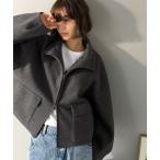 ブルゾン アウター シンプルなのに映える、冬の主役アウター。ショート丈ダブルZIPブルゾン レディース