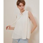 ブラウス シャツ マットサテンボウタイブラウス レディース