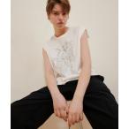 tシャツ ボタニカル刺繍Tシャツ レディース