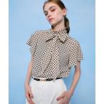 ショッピングブラウス ブラウス シャツ 「LOULOU WILLOUGHBY」デシンドットフレアスリーブブラウス レディース