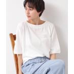 tシャツ 「接触冷感・UV・洗える」裾リブスリット五分袖カットソー レディース