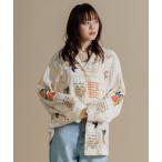 ブラウス シャツ 「MEN , WOMEN」パッチワーク刺繍シャツ レディース メンズ