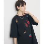 tシャツ ミュージックロゴ半袖トップス レディース