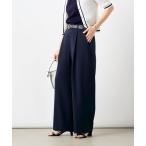 パンツ 「セットアップ対応」ウォッシャブル麻調タックワイドパンツ レディース