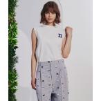 tシャツ Dロゴ刺繍ノースリーブ レディース