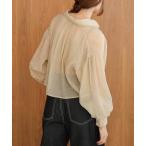 ブラウス シャツ タックスリーブコンパクトシアーシャツブラウス レディース