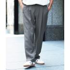  широкий брюки брюки linen Like dry Touch Semi-wide ткань to регулировка ремень 1 tuck брюки мужской 