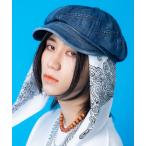 帽子 キャスケット an meets zakka バイアスパッチワークテイストデニムキャスケット レディース メンズ