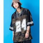 tシャツ a.p.o.v. -ankoROCK's select- ナンバリング迷彩柄メッシュツートーン切替フットボールシャツ メンズ レディース