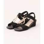 ショッピングウェッジソール サンダル Realta(レアルタ)4cmウェッジソールゴールドリングサンダル レディース