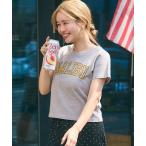 tシャツ OE天竺コンパクトロゴプリントTシャツ レディース