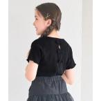 tシャツ キッズ　クレープシャーリングバックリボンTシャツ キッズ 子供服 女の子