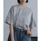 tシャツ ヴィンテージライクリングチャーム立体ロゴトップス レディース