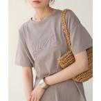 tシャツ ロゴ刺繍デザインTシャツ レディース