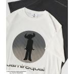 tシャツ Jamiroquai/ジャミロクワイ バッファローマン グラフィック サークルロゴ フロント バックプリント半袖Tシャツ レディース メンズ
