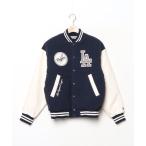 ショッピングスタジャン 「NEW ERA」 刺繍スタジャン「genuinemerchandiseコラボ」 S ネイビー メンズ