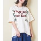 tシャツ トンプキン天竺ケミカル加工リメイク風ビッグTシャツ レディース