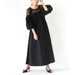 「e-zakkamania stores」 7分袖ワンピース M ブラック レディース