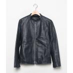 ショッピングレザー 「BLACK by VANQUISH」 レザーブルゾン L ネイビー メンズ