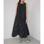 ワンピース 「PLUS」シャーリングボリュームバルーンワンピース