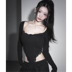 tシャツ 「 ３color 」カットアウトレースポイントボディスーツトップス ／cutout lace point bodysuit tops