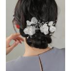 ヘアクリップ フラワーモチーフ パール ビーズ ヘアクリップ
