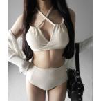 水着 「 レディース水着/2点セット 」2WAY フロントリボンクロスネックセパレートビキニ / 2WAY front ribbon cross ne
