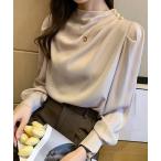 ショッピングブラウス ブラウス シャツ ドレープブラウス 韓国風ブラウスきれいめ レディース