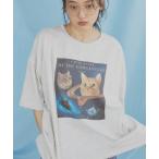 tシャツ 宇宙ネコプリント BIG T レディース メンズ