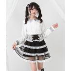 スカート チュール重ねパールフリルスカート