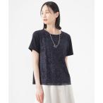 tシャツ 「ウォッシャブル」「接触冷感」ラッセルレースコンビスムースプルオーバーカットソー レディース