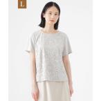 tシャツ 「L」「ウォッシャブル」「接触冷感」ラッセルレースコンビスムースプルオーバーカットソー レディース