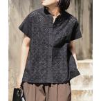 ブラウス シャツ インド綿刺繍使いカットワークブラウス(インド綿.インドコットン.コットン100%,綿100%) レディース