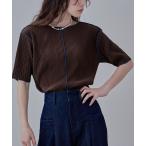 tシャツ 配色プリーツメロートップス レディース