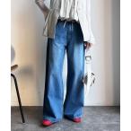 ジーンズ デニム デニムパンツ ドロストデニムワイドパンツ レディース