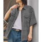 シャツ 配色メッシュ レギュラーカラーチェック半袖シャツ メンズ レディース