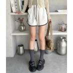 パンツ 配色ライントラックショートパンツ レディース