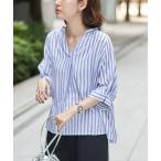 ブラウス シャツ 「接触冷感」リラクシーストライプスキッパーブラウス レディース