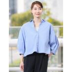 ブラウス シャツ 「ウォッシャブル 接触冷感」m.f.エディトリアル レディース ランタンスリーブ ストレッチ ショートシャツ レディース