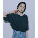 tシャツ 「竹下玲奈×NAVYS」コラボ ピアス付きテロTシャツ レディース
