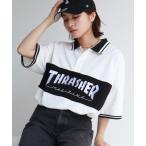  рубашка-поло [THRASHER/ Thrasher ] Logo вышивка линия короткий рукав Polo футболка мужской женский 